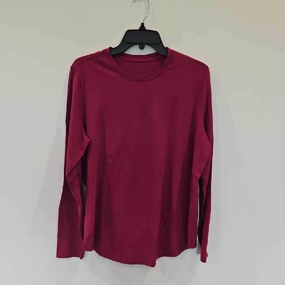 Lululemon Athletica Fitted Dark Pink Long Sleeve T-Shirt